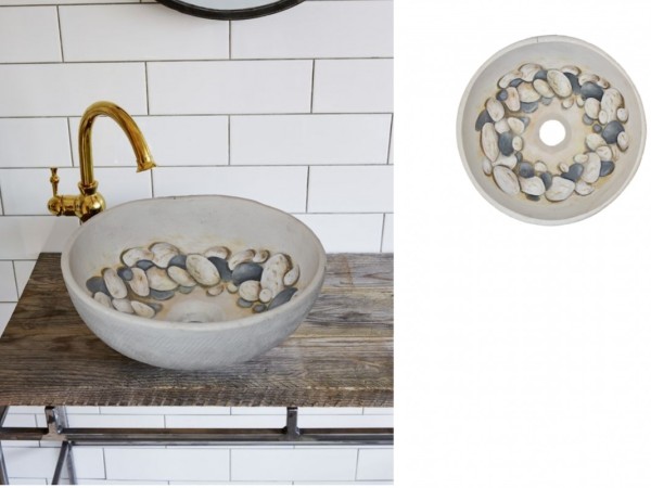 Round Washbasin Handmade Pebble Design Prices