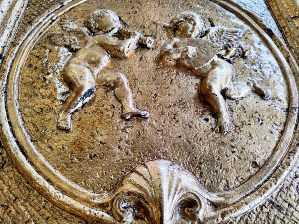 Αγγελάκια Χειροποίητο Ντεκόρ Τραβερτίνο Με Μεταλλικά Χρυσά Φύλλα