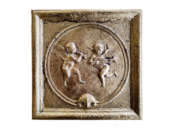 Αγγελάκια Χειροποίητο Ντεκόρ Τραβερτίνο Με Μεταλλικά Χρυσά Φύλλα