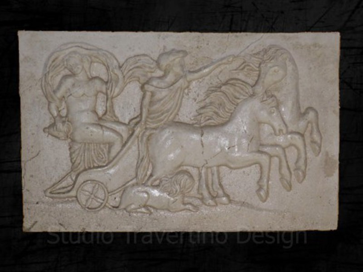 Αρχαία Άμαξα Ντεκόρ Από Πέτρα Τραβερτίνο Προσφορά