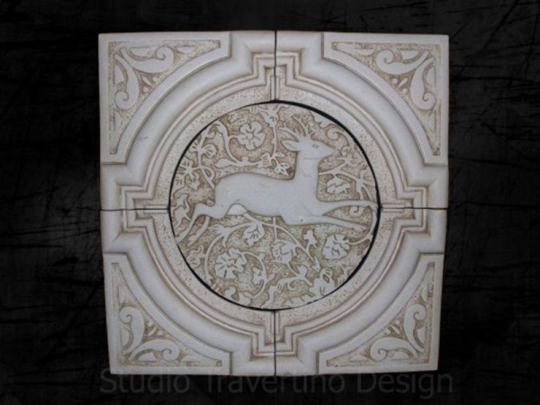 Ελάφι Ντεκόρ Τοίχου Τραβερτίνο Πέντε Κομμάτια Προσφορά