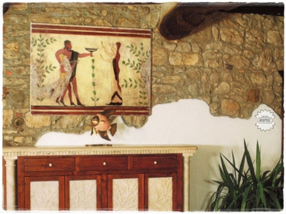 Χειροποίητοι Πίνακες Ήρων Τραβερτίνο Ζωγραφική Τιμές