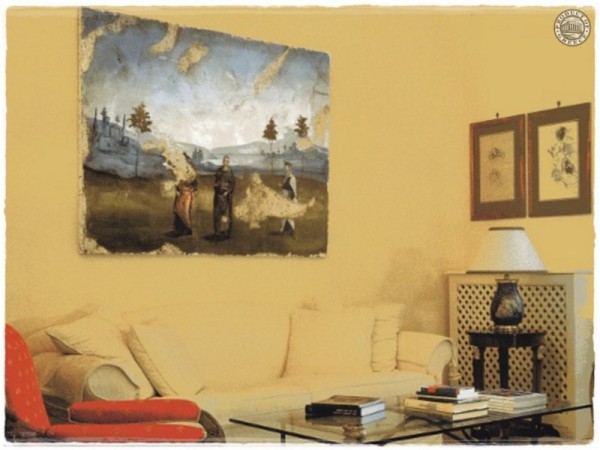 Πίνακας Χειροποίητος Ελλάς Πέτρινος Τραβερτίνο Vintage