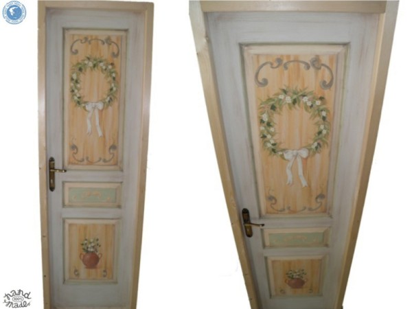 Πόρτες Vintage Ζωγραφική Χειροποίητες Στεφάνι