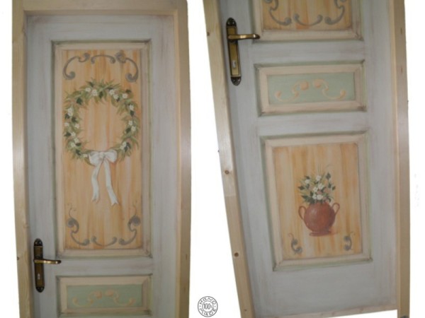 Πόρτες Vintage Ζωγραφική Χειροποίητες Στεφάνι