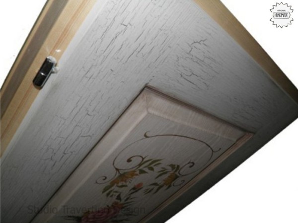 Ρετρό Με Ζωγραφική Παλαίωση Πόρτες Ρόζα