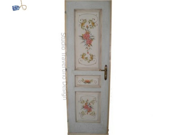 Ρετρό Με Ζωγραφική Παλαίωση Πόρτες Ρόζα