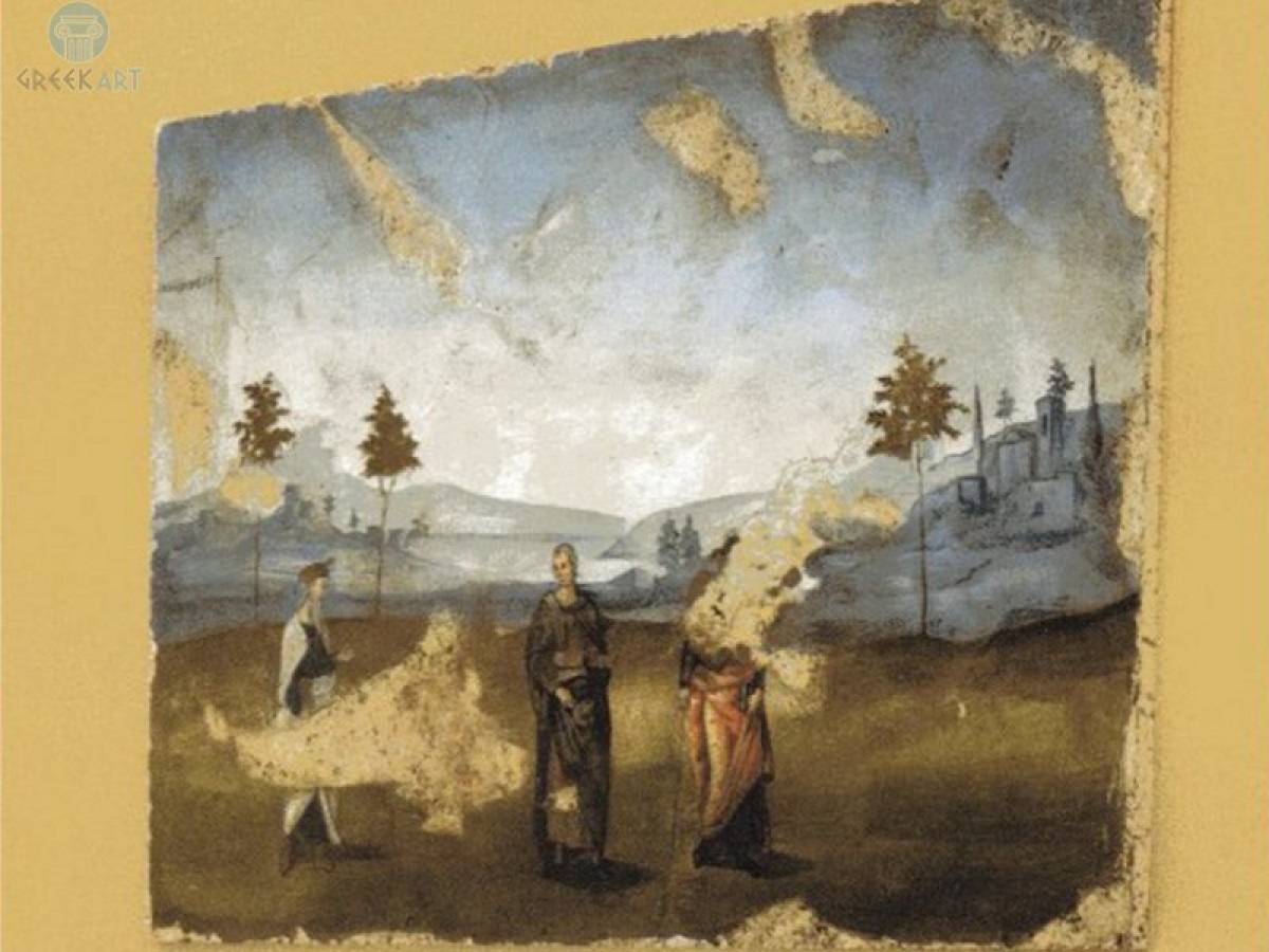 Πίνακας Χειροποίητος Ελλάς Πέτρινος Τραβερτίνο Vintage