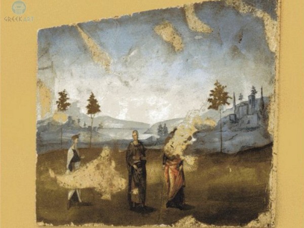 Πίνακας Χειροποίητος Ελλάς Πέτρινος Τραβερτίνο Vintage