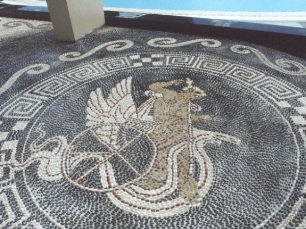 Χειροποίητα μωσαϊκά βότσαλα σχέδιο Ατλαντίς 