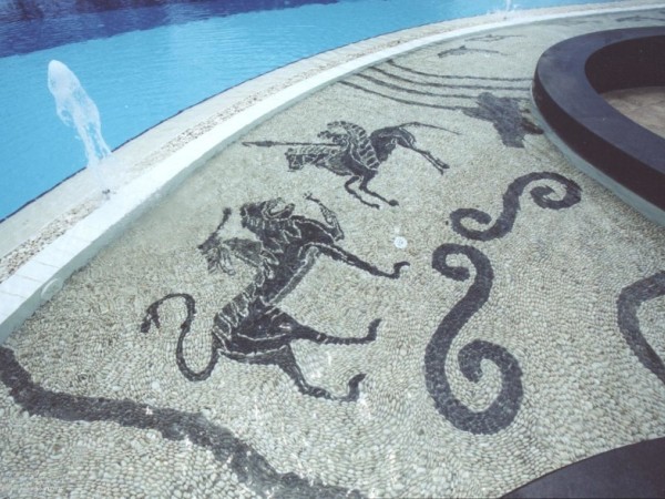 Χειροποίητα μωσαϊκά βότσαλα σχέδιο Ατλαντίς 