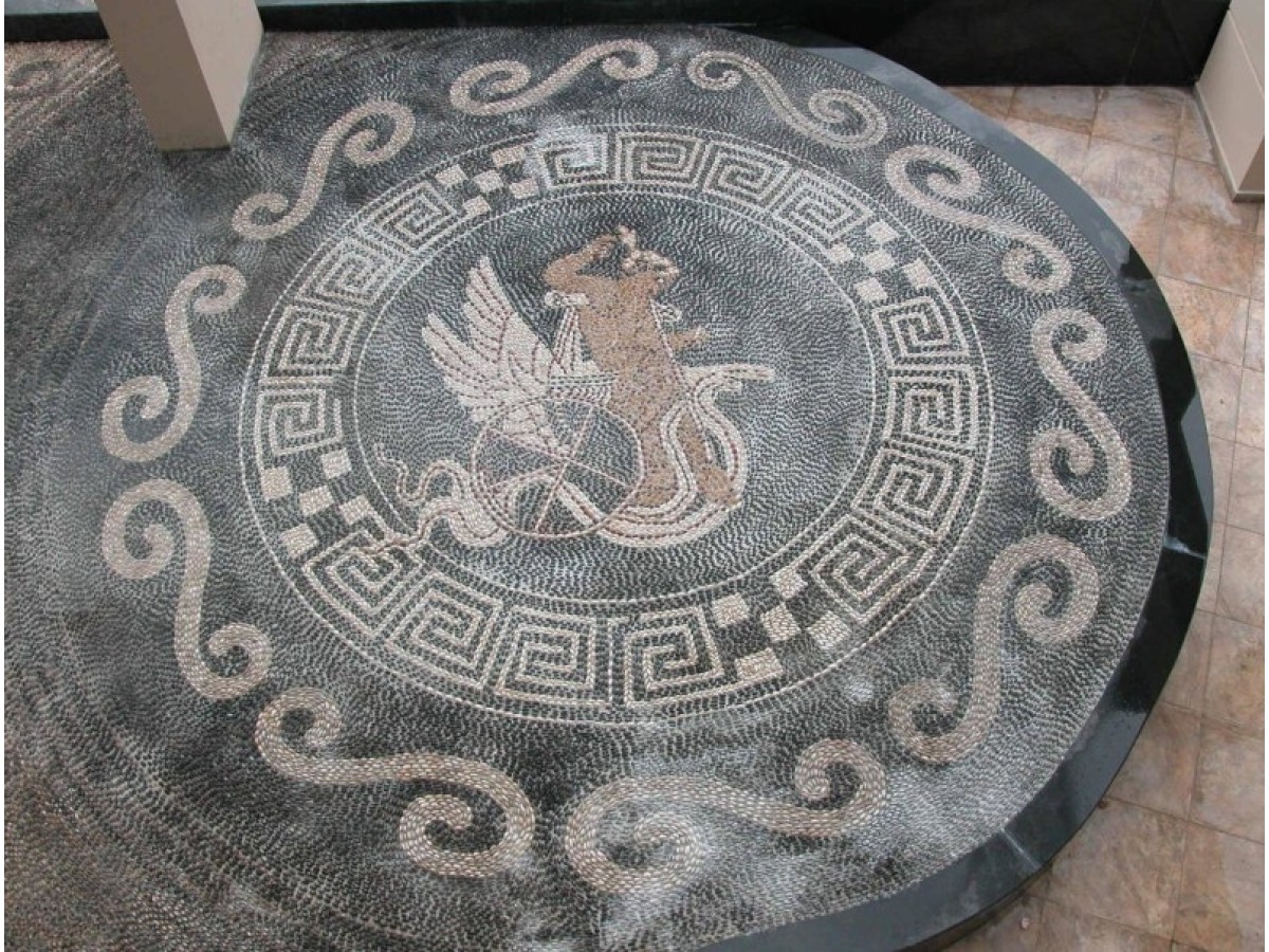 Χειροποίητα μωσαϊκά βότσαλα σχέδιο Ατλαντίς 