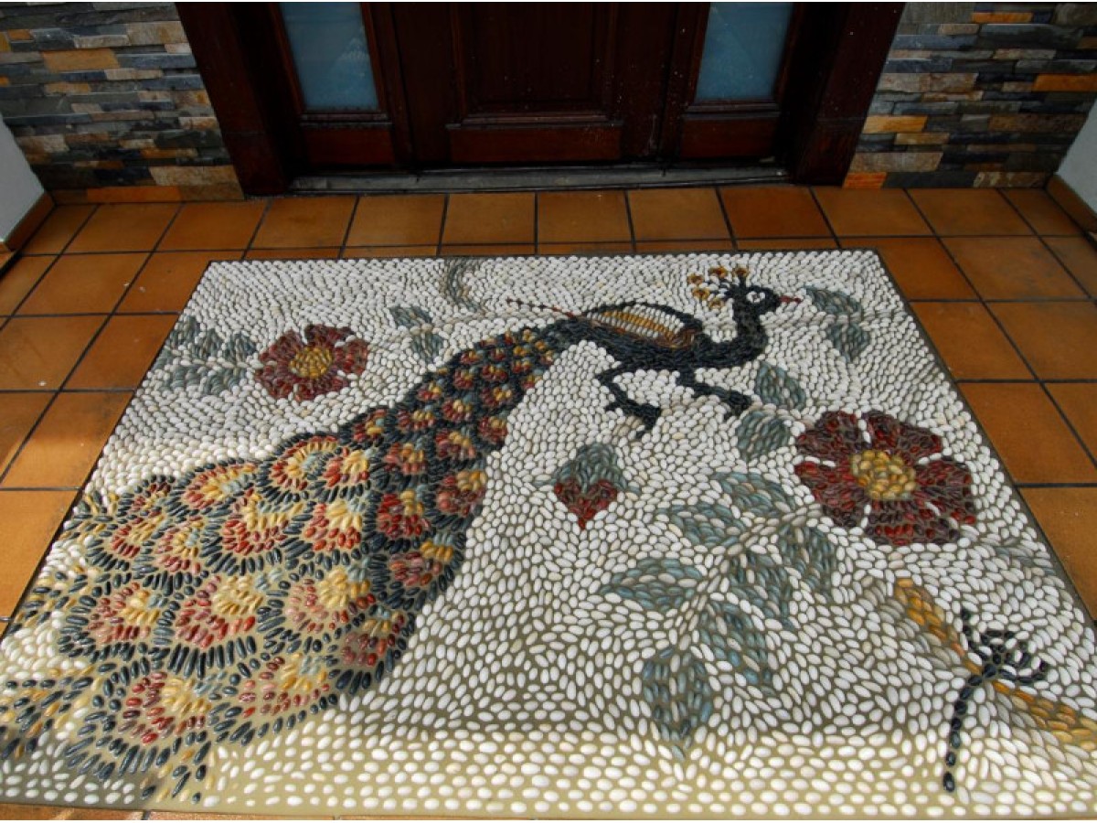 Αρχιτεκτονικό έργο βοτσαλωτό παγώνι 