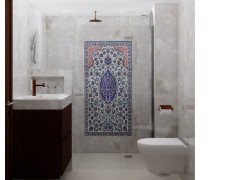 Ιωνία Σχέδιο Σε Χειροποίητα Πλακάκια Τραβερτίνο Παράσταση Πίνακας