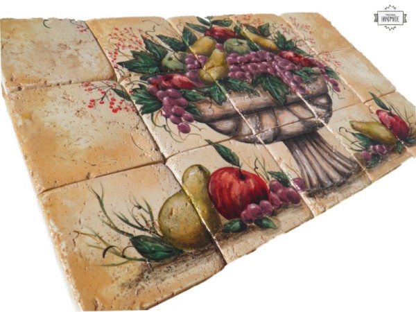 Κουζίνας παράσταση πλακίδια χειροποίητα φρουτιέρα  