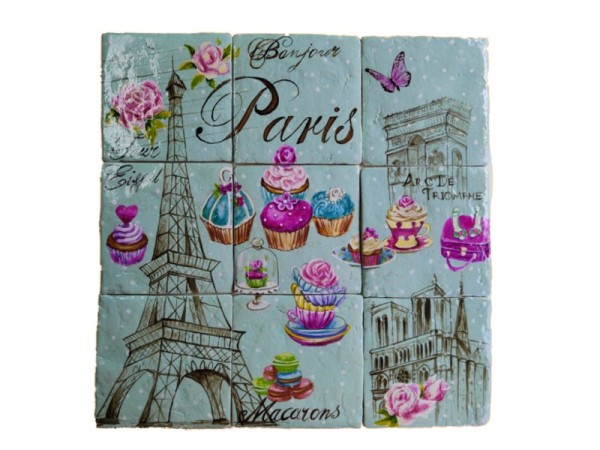 Παρίσι Παράσταση Πλακάκια Σε Τραβερτίνο