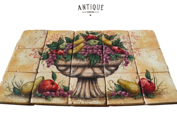 Κουζίνας παράσταση πλακίδια χειροποίητα φρουτιέρα  