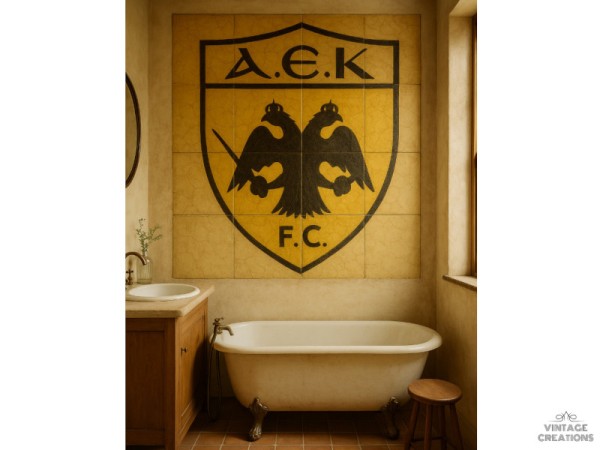 Representation on handmade tiles with your team's symbol