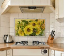 Handmade Tiles Travertine Painting Suns