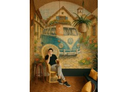 Χειροποίητη Παράσταση σε Πλακάκια – Volkswagen T2 Vintage Van