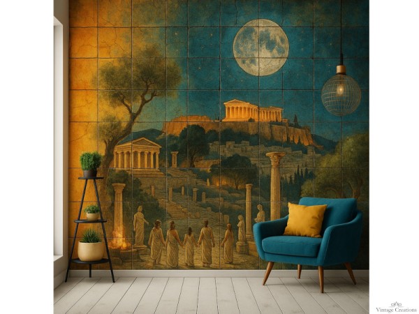 Ζωγραφικές Παρατάσεις της Ακρόπολης σε Χειροποίητα Πλακάκια Ζωγραφικές Παρατάσεις της Ακρόπολης σε Χειροποίητα Πλακάκια