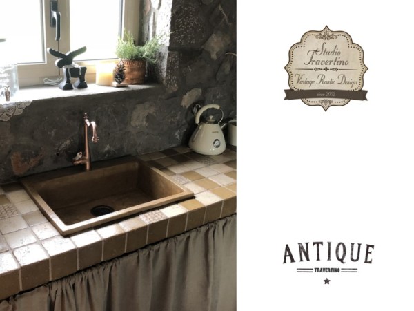 Χειροποίητα Πλακάκια Πάγκου Κουζίνας Τραβερτίνο Αράχωβα