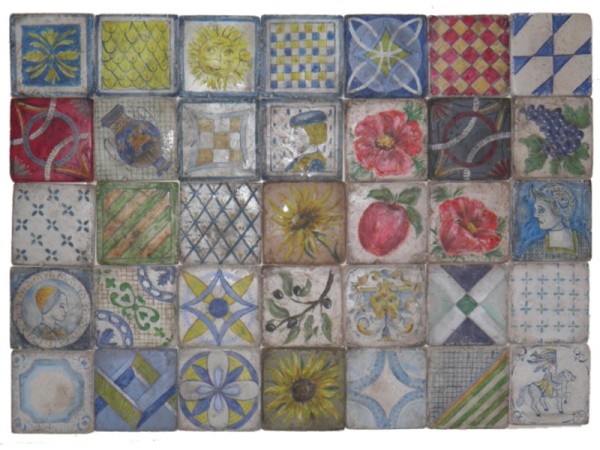 Handmade Tiles Retro Designs Decorator Painting travertine