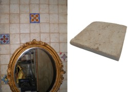 Χειροποίητα πλακάκια τραβερτίνο φυσικές αποχρώσεις 9,6 χ 9,6 cm