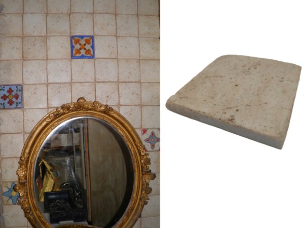 Χειροποίητα πλακάκια τραβερτίνο φυσικές αποχρώσεις 9,6 χ 9,6 cm