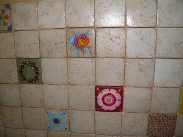 Χειροποίητα πλακάκια τραβερτίνο φυσικές αποχρώσεις 9,6 χ 9,6 cm