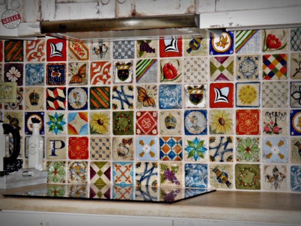 Mix Travertino Retro Handmade Special Kitchen Tiles Santorini