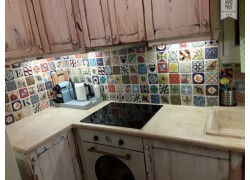 Mix Travertino Ρετρό Χειροποίητα Ειδικά Πλακάκια Κουζίνας Σαντορίνη  