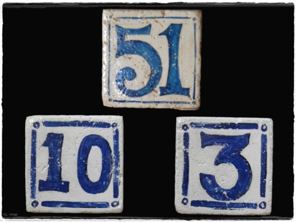 Ντεκόρ Πλακάκια Χειροποίητα Αντικέ Τραβερτίνο Αριθμοί