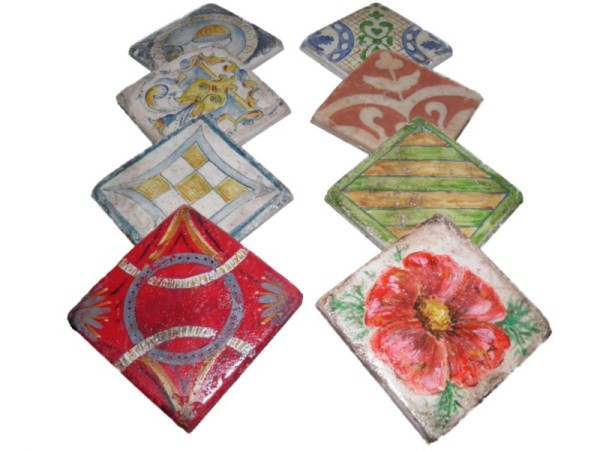 Handmade Tiles Retro Designs Decorator Painting travertine