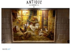 Village kitchen show with handmade travertine tiles