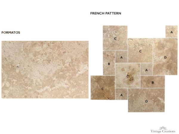 Φυσικά πλακάκια από πέτρωμα travertino σε modulo