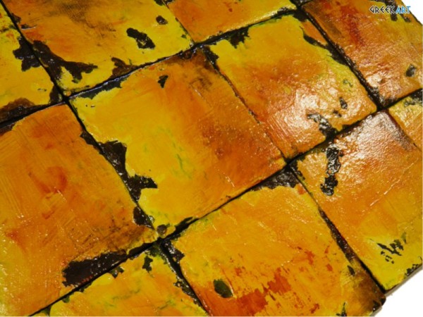 Παλαιωμένα Τραβερτίνο Πλακάκια Μύκονος Retro Κίτρινα 10,5 χ 10,5 cm