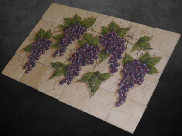 Παραστάσεις κουζίνας/μπάνιου με χειροποίητα Τραβερτίνο ντεκόρ πλακάκια Σταφύλια.