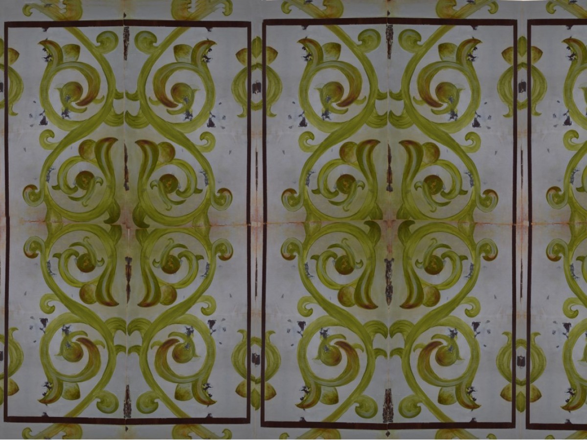 Μεγάλα Μοναστηριακά Πλακίδια Τοίχου Χειροποίητα Ζωγραφικά Σχέδια Θέα