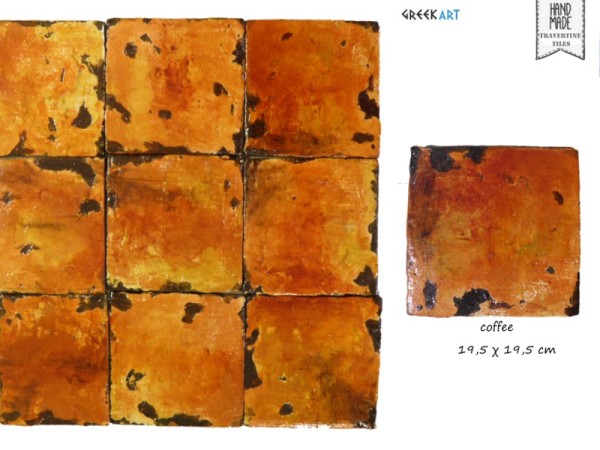 Παλαιού Τύπου Τραβερτίνο Πλακάκια Τοίχου Μύκονος Coffee Old 10,5 χ 10,5 cm
