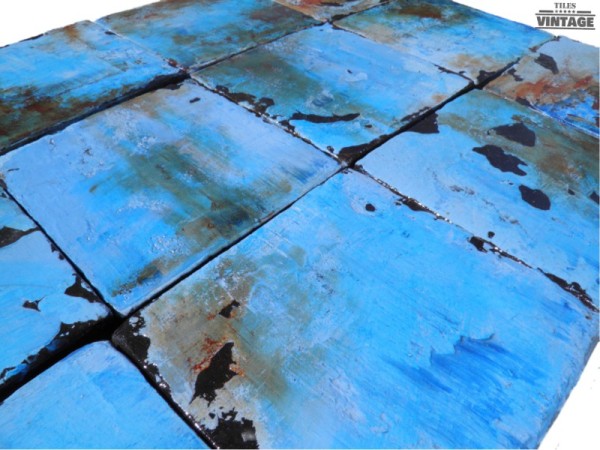 Παλαιωμένα Τραβερτίνο Πλακάκια Μύκονος Retro Blue Old 10,5 χ 10,5 cm