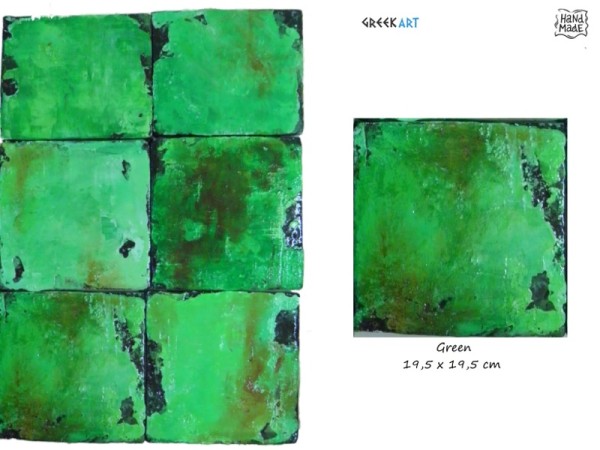 Παλαιωμένα Τραβερτίνο Πλακάκια Μύκονος Vintage Green Old 10,5 χ 10,5 cm