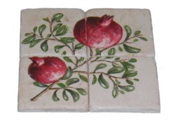 Pomegranate Kitchen Decor Handmade Tiles