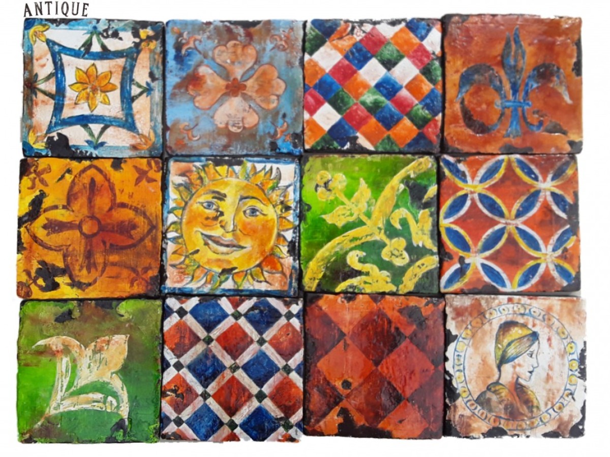 Vintage Χειροποίητα Ζωγραφικά Σχέδια Πλακάκια Τιμές Μοναστηριακά 