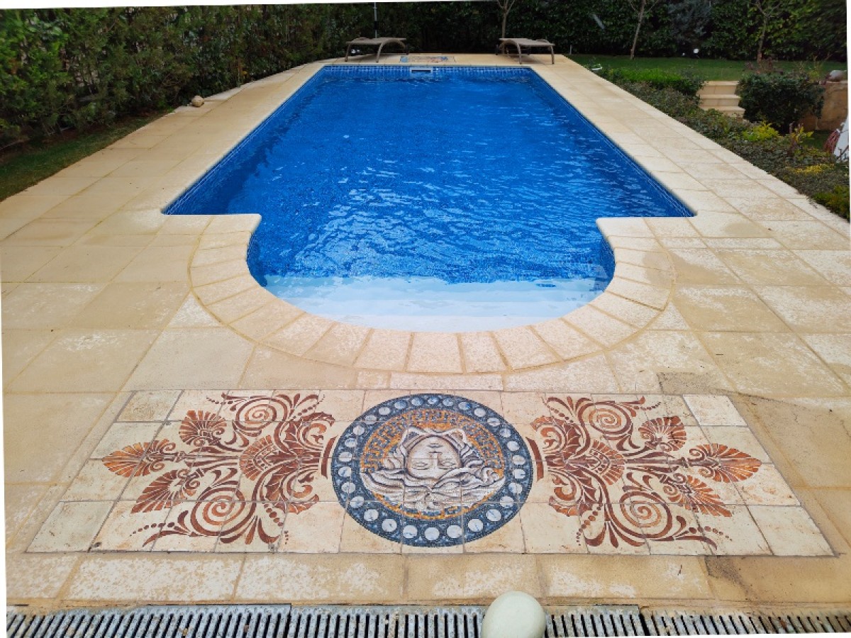 Έργο Τέχνης πλακάκια δαπέδου τοίχου τραβερτίνο ζωγραφική ψηφιδωτό Μέδουσα