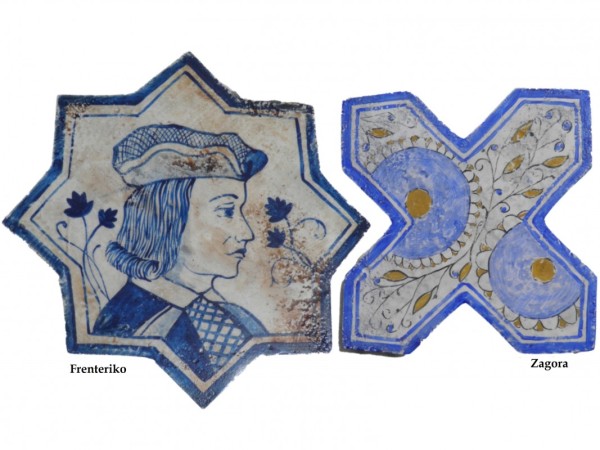 Χειροποίητα Μοναστηριακά Πλακάκια Κνωσός Τραβερτίνο Με Σχέδια Ζωγραφισμένα.