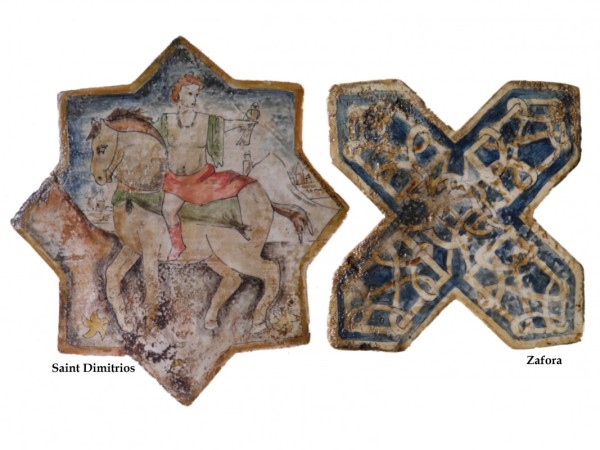 Χειροποίητα Μοναστηριακά Πλακάκια Κνωσός Τραβερτίνο Με Σχέδια Ζωγραφισμένα.