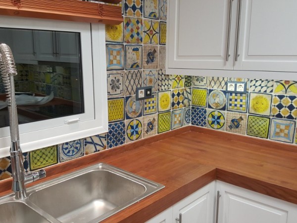 Κουζίνας Χειροποίητα Πλακάκια Travertino Πήλιο Ζωγραφιστά Σχέδια 16 χ 16cm