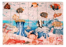 Bathroom Presentation Handmade Tiles Travertine Fish