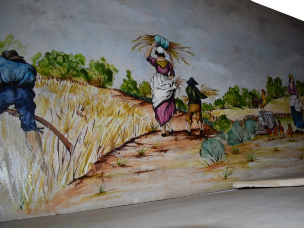 Kitchen Representation Painting Handmade Field Tile Travertine 200 x 60 cm